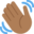 waving hand, medium-dark skin tone